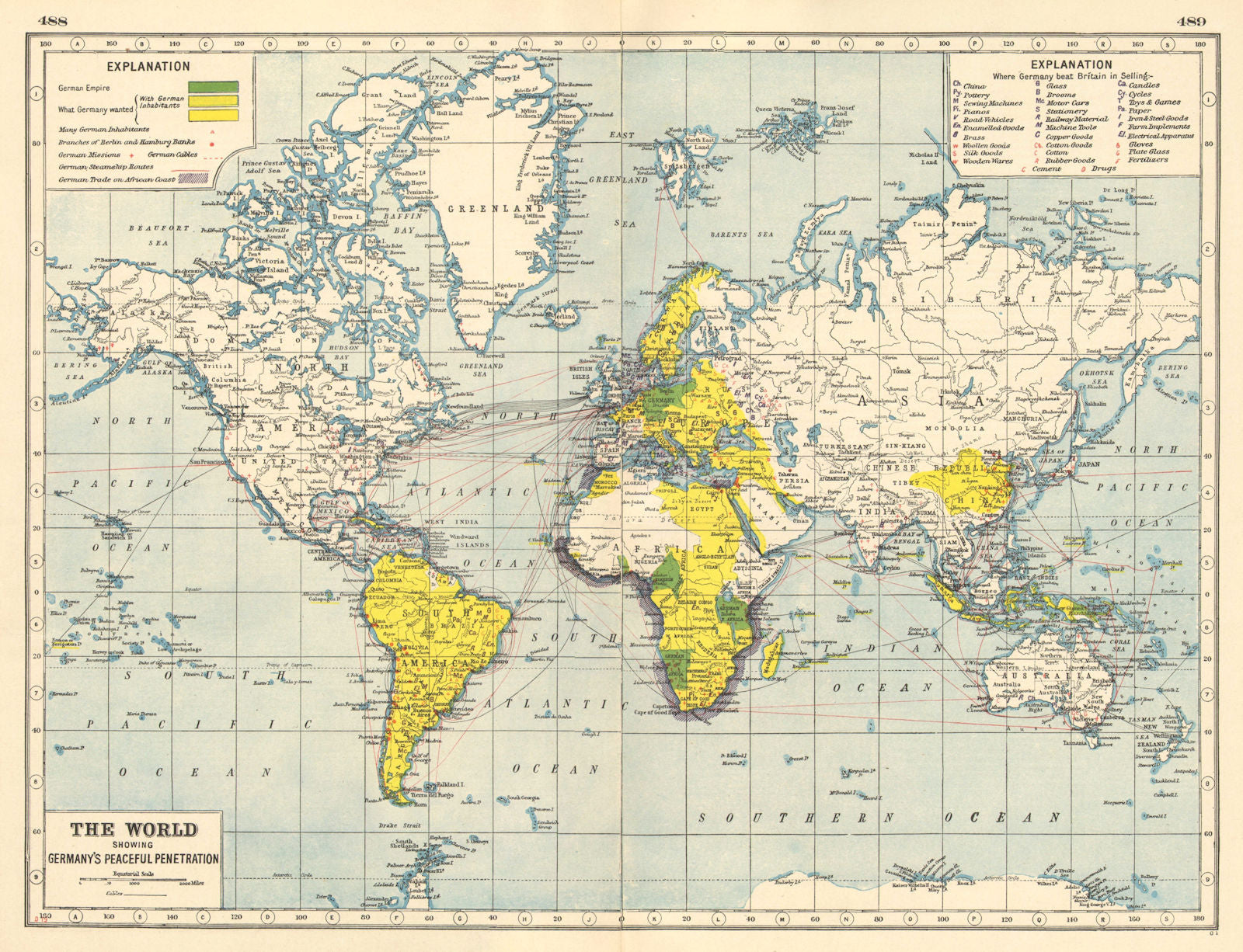 GERMAN COLONIES.showing possessions,ambitions &